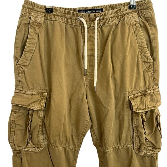 American Eagle Outfitters Mens M Jogger Khaki Tan Cargo Pants Grunge Gorpcore - Picture 5 of 15